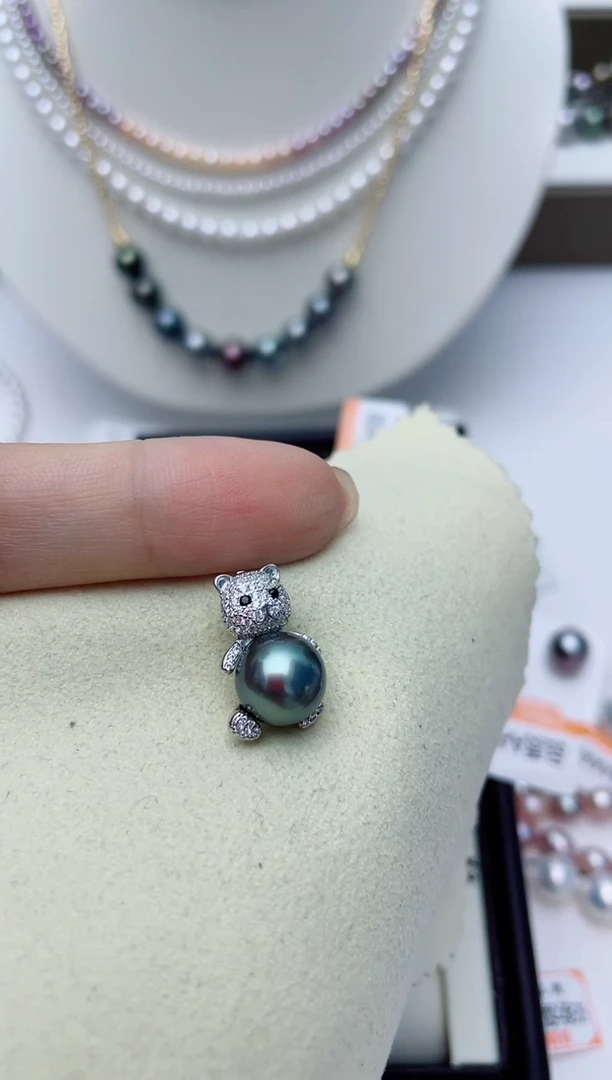 海水珍珠银S925镶嵌颈饰W34