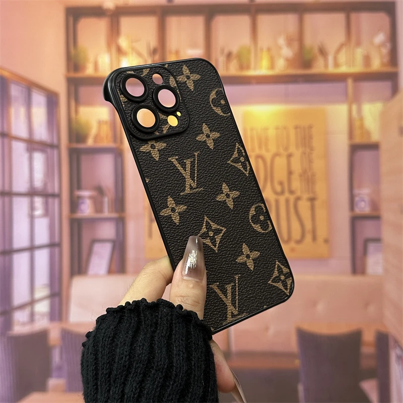 无边框适用苹果16promax手机壳新款15自带镜头膜14潮牌13老花高端