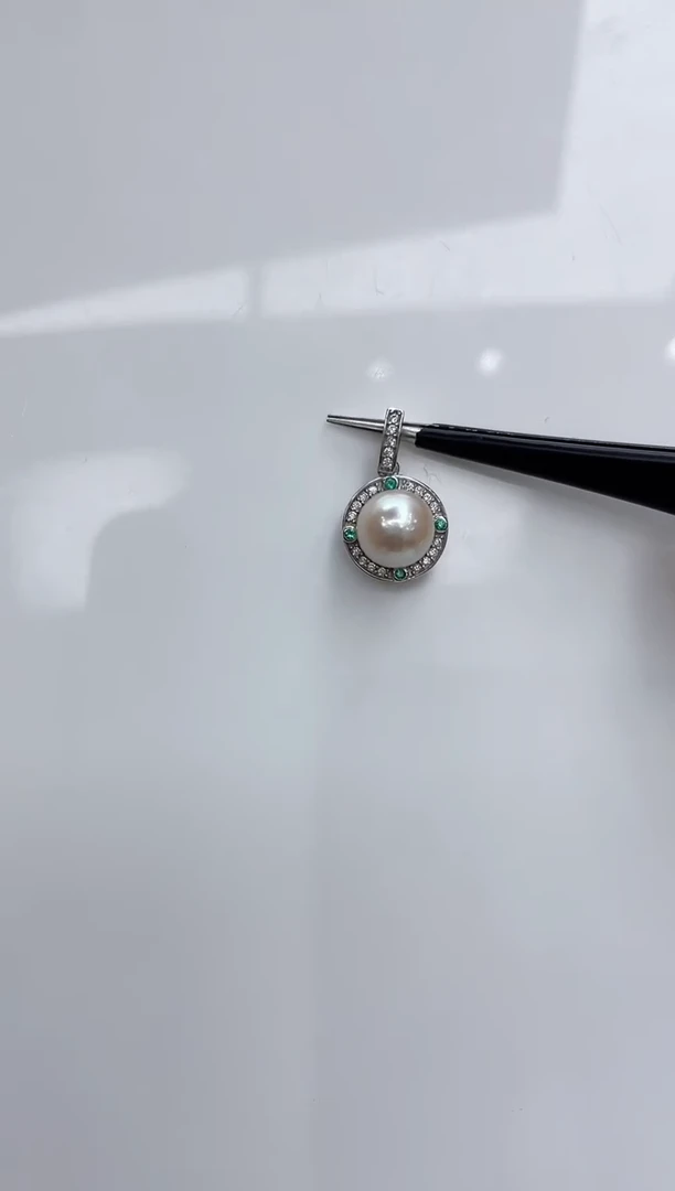 【闪购商品】海水珍珠吊坠(不含链)银S925镶嵌海水珍珠吊坠