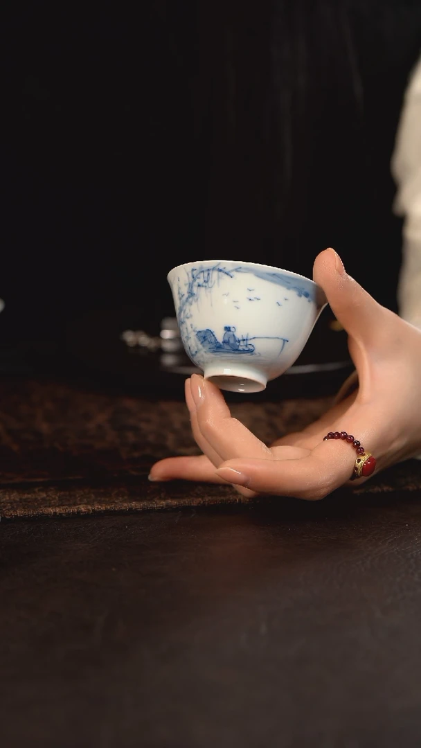 【闪购商品】杯601HLX陶瓷重工山水垂钓三秋杯