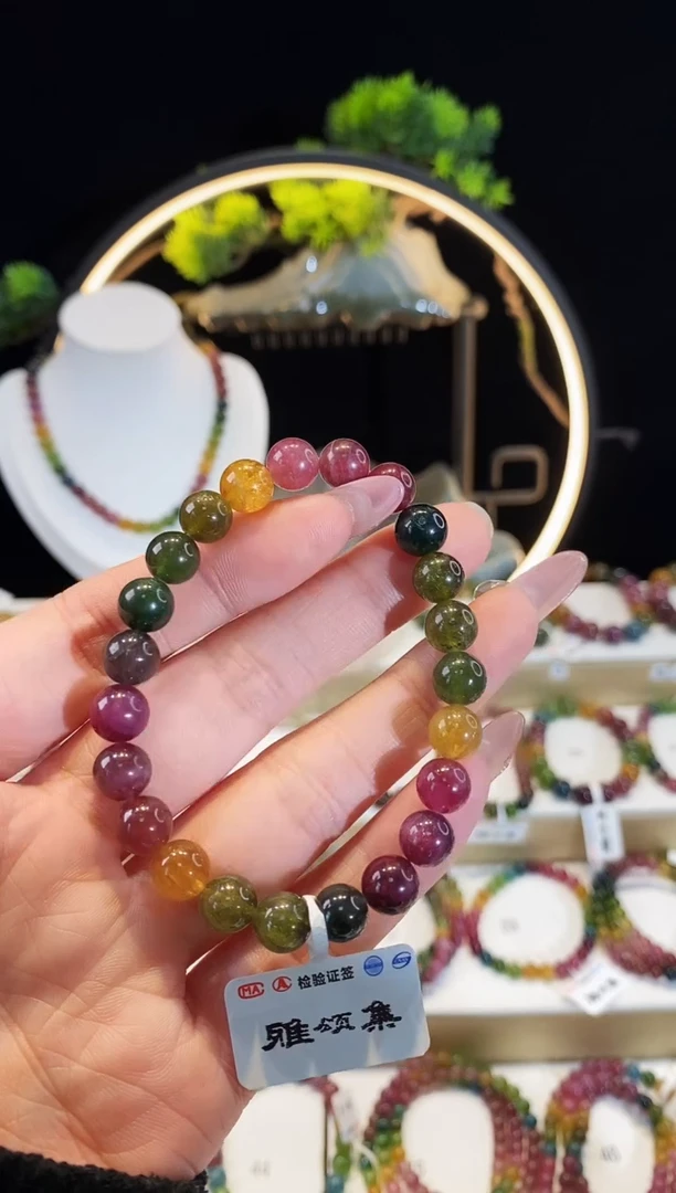 【闪购商品】碧玺手串未镶嵌G2290素圈颜色微差