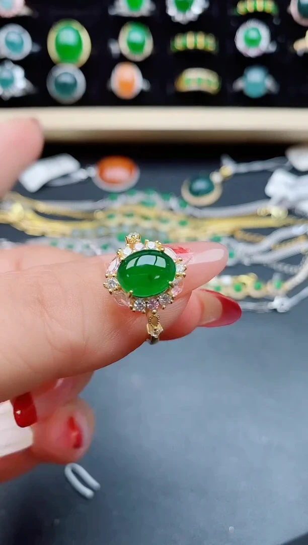 【闪购商品】翡翠戒指银S925镶嵌321321