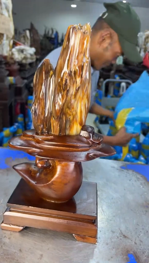 未镶嵌摆件硅化玉5