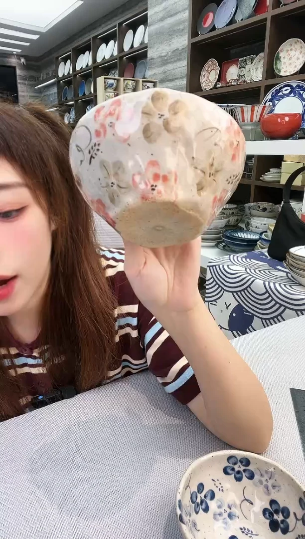 瓷灶师窑粉小花小钵13cm