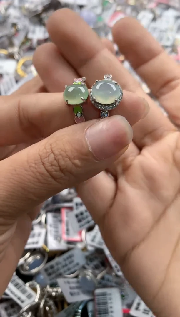 银S925镶嵌戒指翡翠444     5