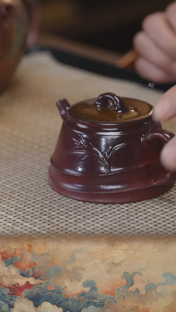 茶壶紫砂柴烧紫金釉降坡料180cc