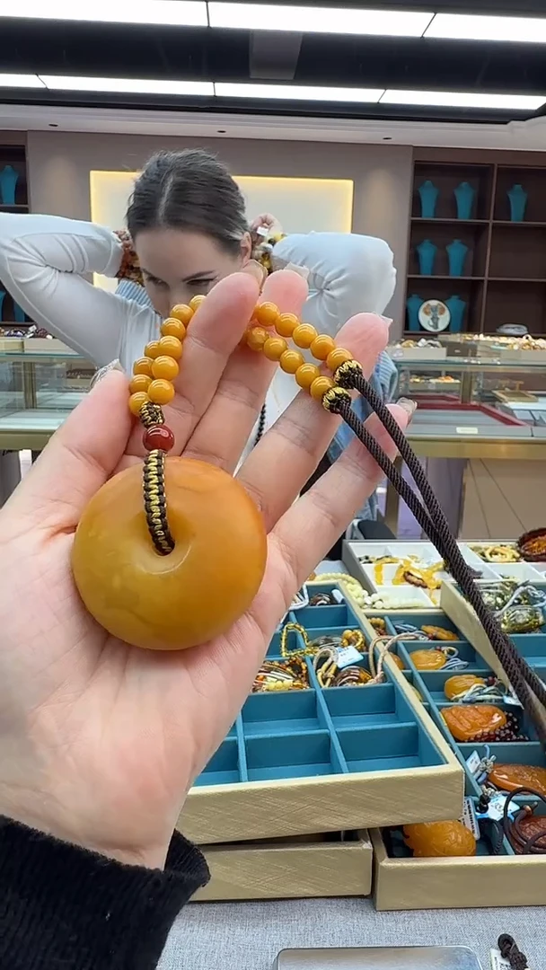 琥珀颈饰未镶嵌105秒拍号 假一罚三 7mm