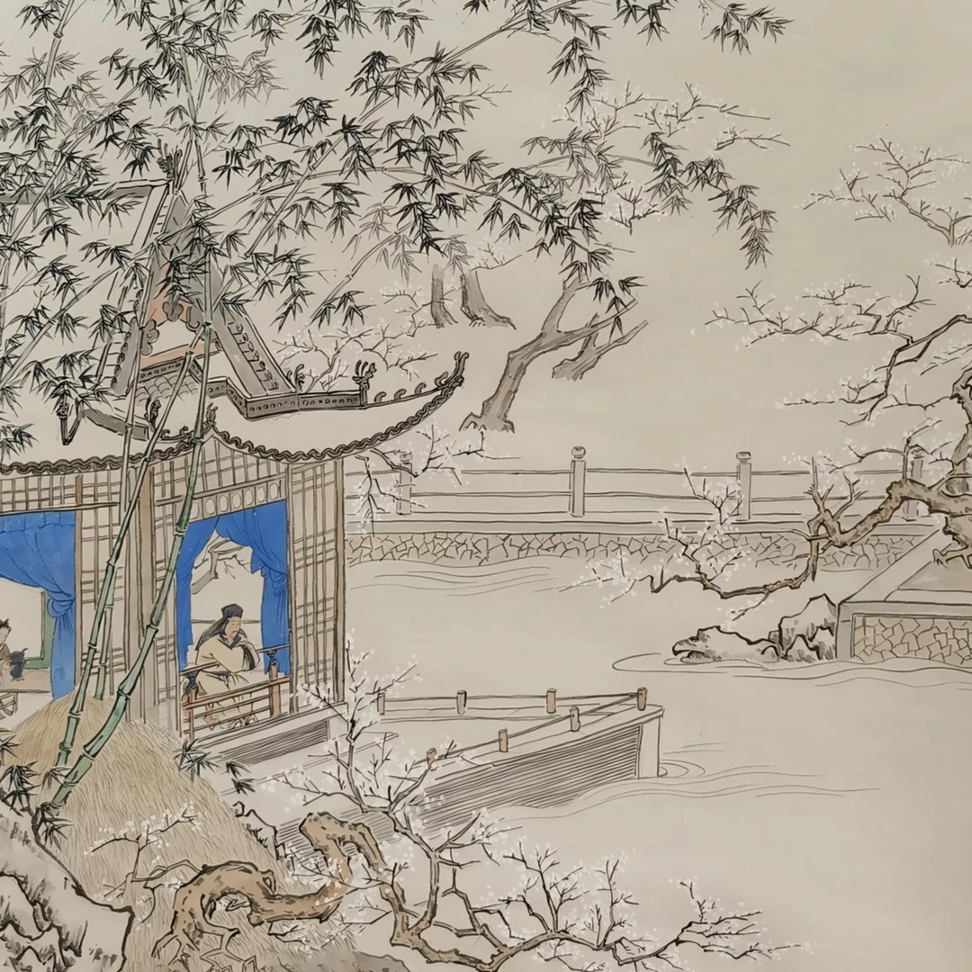 【辽拍】V250709-2-308《山水人物》（3.7平尺)  纸本镜片 ws1229