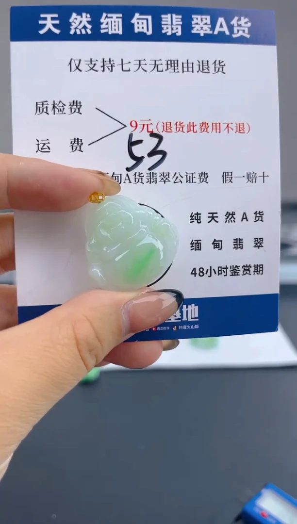 颈饰18K金镶嵌翡翠纯天然缅甸翡翠A货