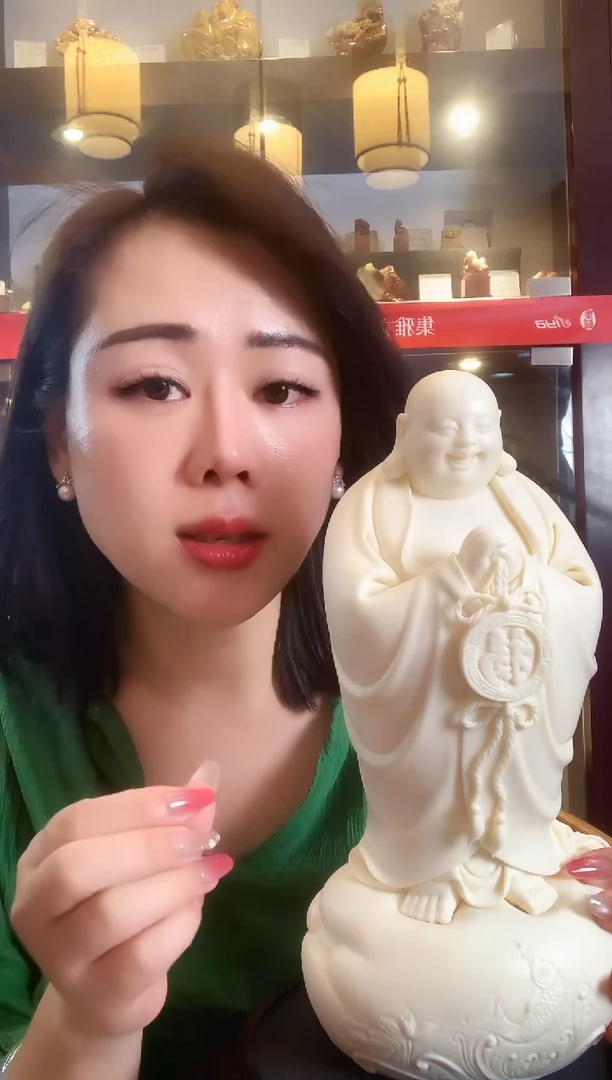 摆件德化白瓷林建胜老师的年年有余高度30公分