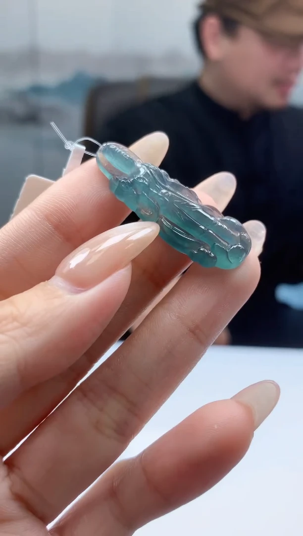 【闪购商品】定制翡翠未镶嵌008ee-毛货观音11赠金扣
