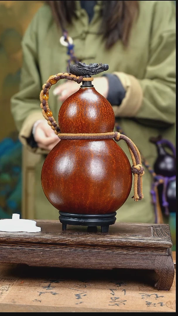 YX064精品藏绳款天然酒葫芦（一物一拍）