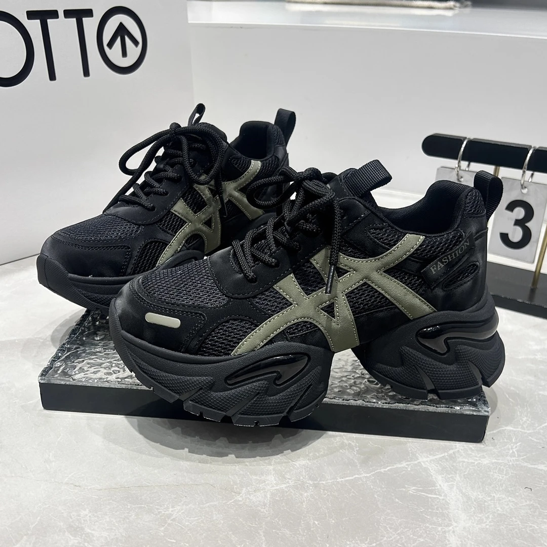 欧货爆款运动老爹鞋女2025新款秋季厚底增高休闲鞋百搭透气舞蹈鞋