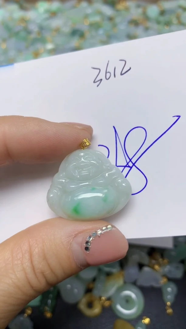 【闪购商品】翡翠挂件18K金镶嵌 天然翡翠A货