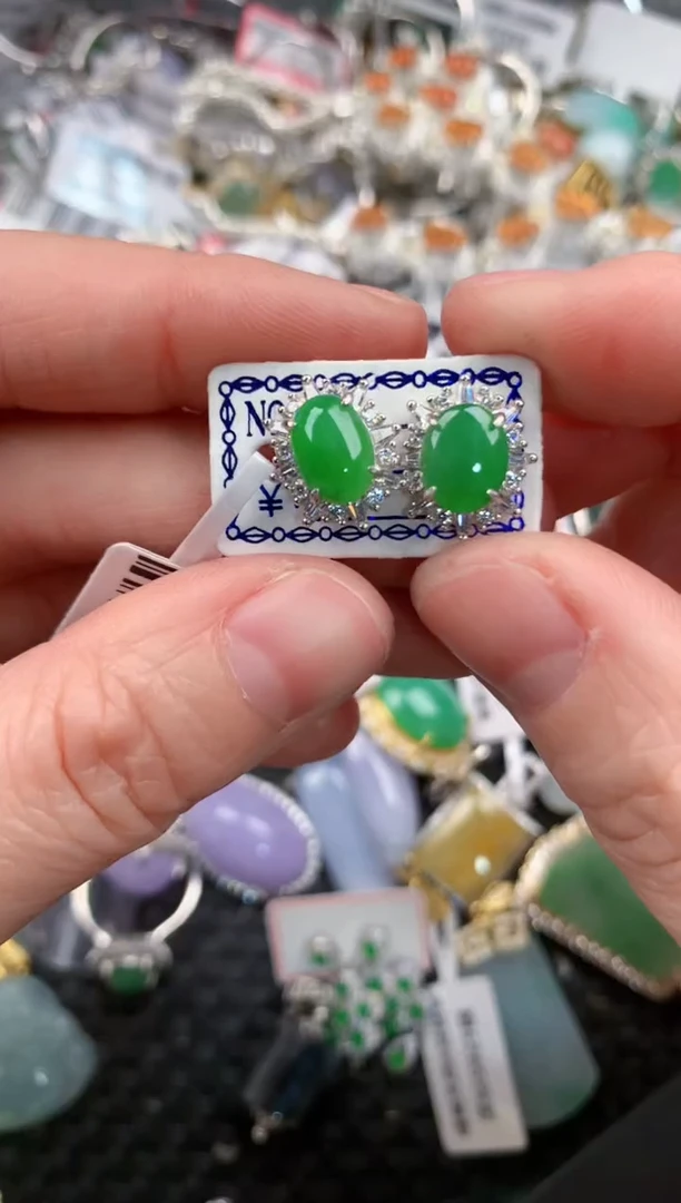 银S925镶嵌戒指翡翠11-11---8