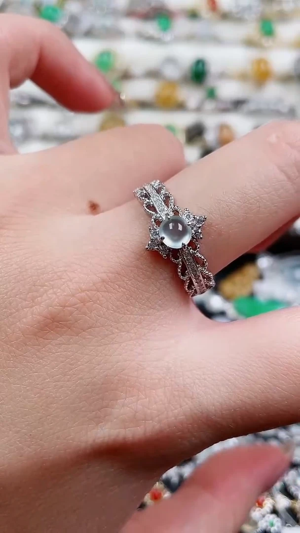 银S925镶嵌戒指翡翠52