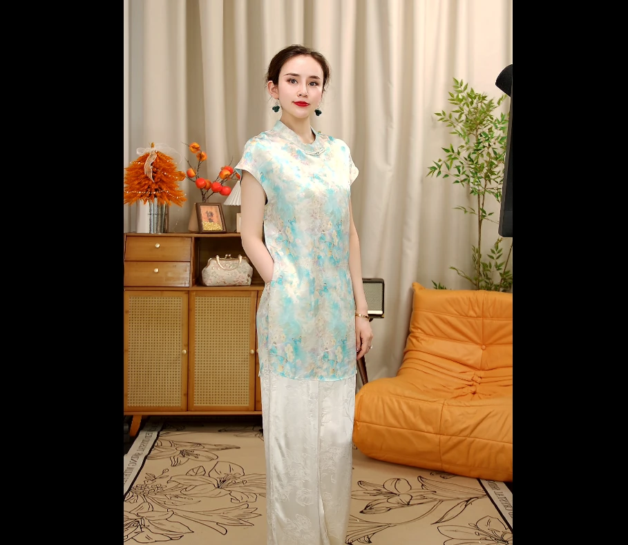 晴曦原创【语蝶】长73夏季新款高品质中长款上衣