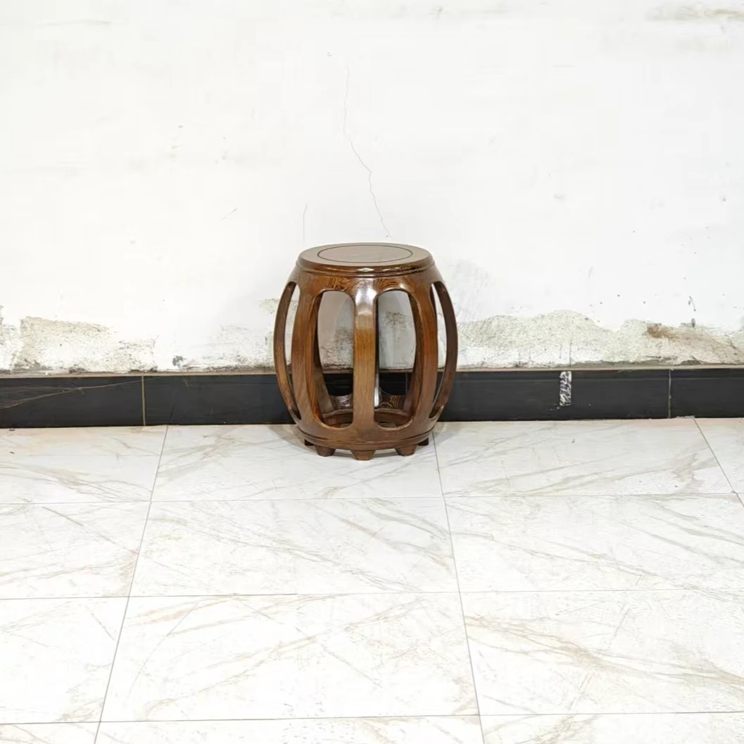 鸡翅木鼓凳小凳子实木凳换鞋凳仿古圆凳小方凳古筝凳红木鼓凳鼓墩