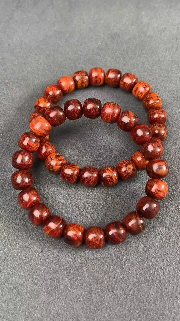 手串/手链黄花梨/降香黄檀保真海黄1.0桶珠正宗瘤疤油梨料