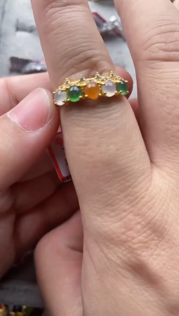 【闪购商品】翡翠戒指银S925镶嵌7777---3