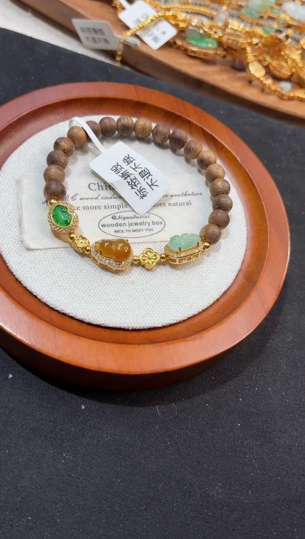 吊坠(不含链)银S925镶嵌翡翠手串