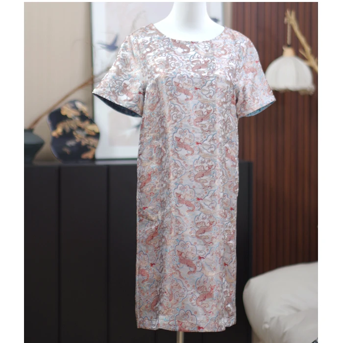 2024秋冬新款新中式宋锦连衣裙-ZY-102