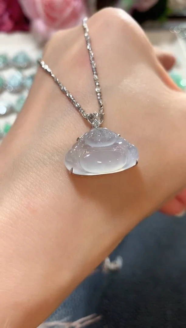 吊坠(不含链)18K金镶嵌翡翠n6