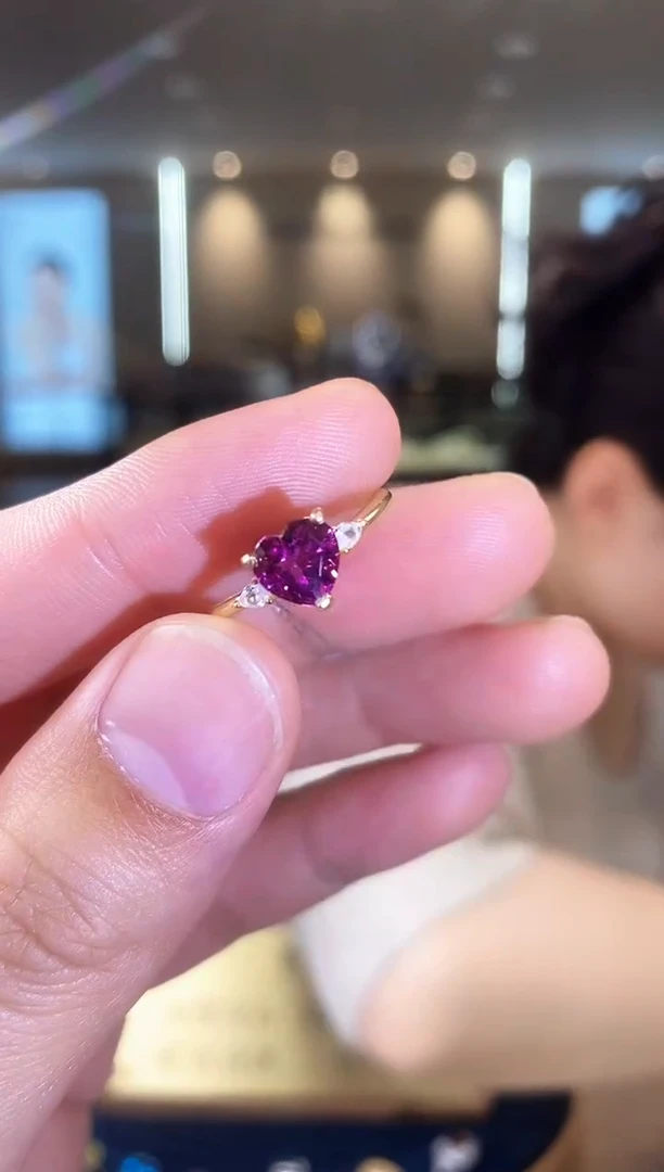 【闪购商品】石榴石戒指银S925镶嵌09