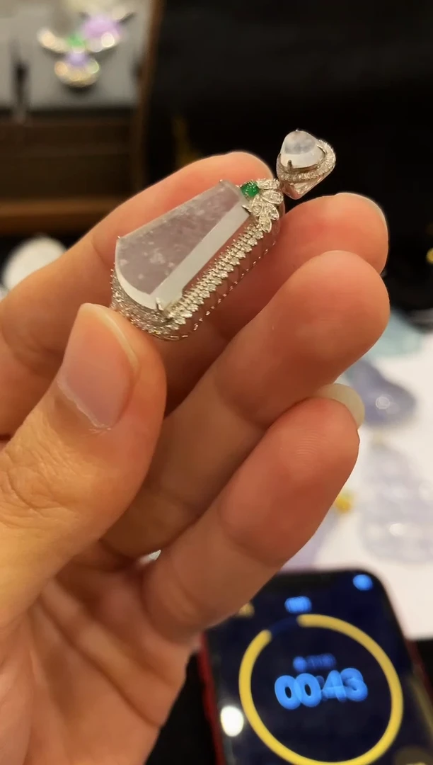 18K金镶嵌定制翡翠龙*YZ-无事牌