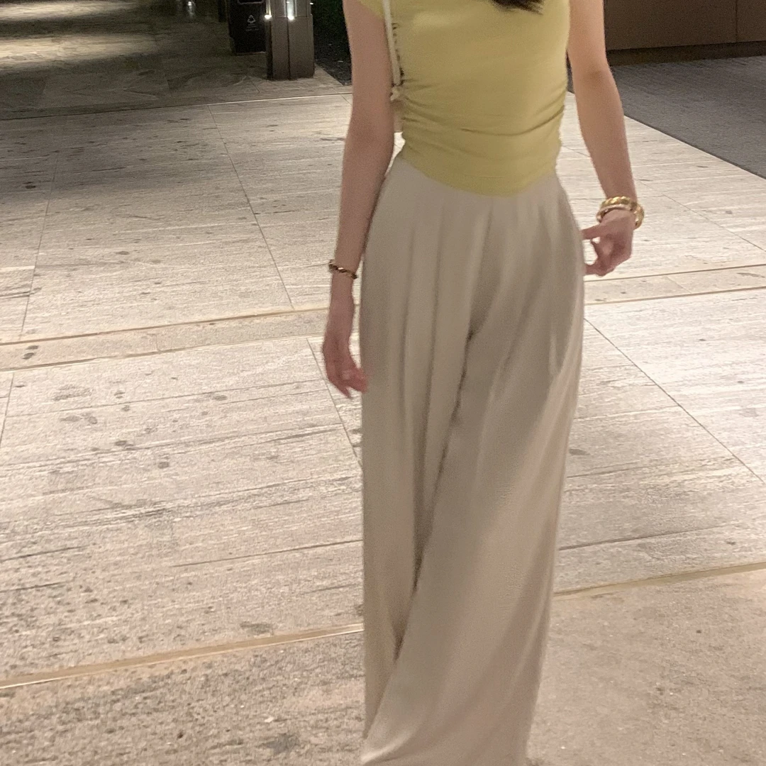 【芝士Cheese】小蛮腰 夏季宽松花苞腰头超好看缎面松紧腰气质女裤