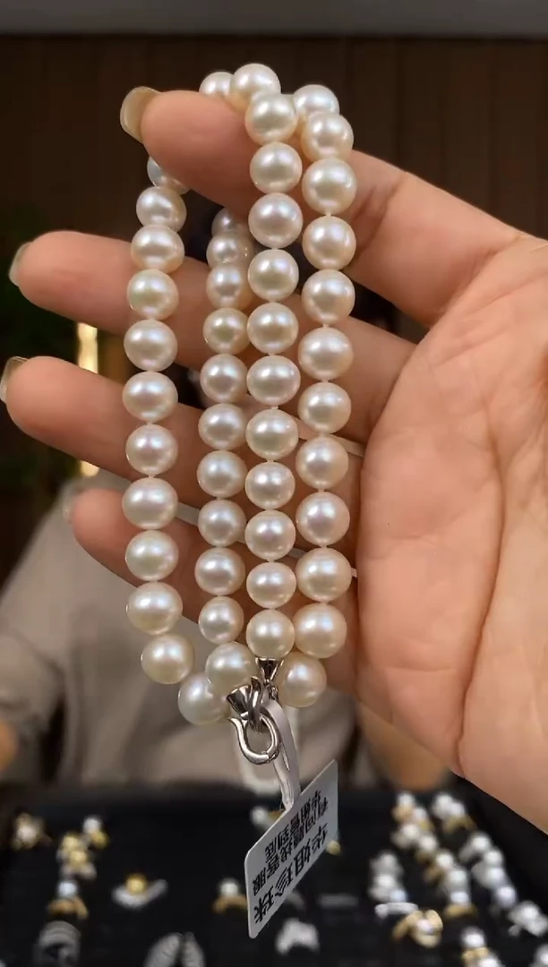 颈饰银S925镶嵌淡水珍珠项链