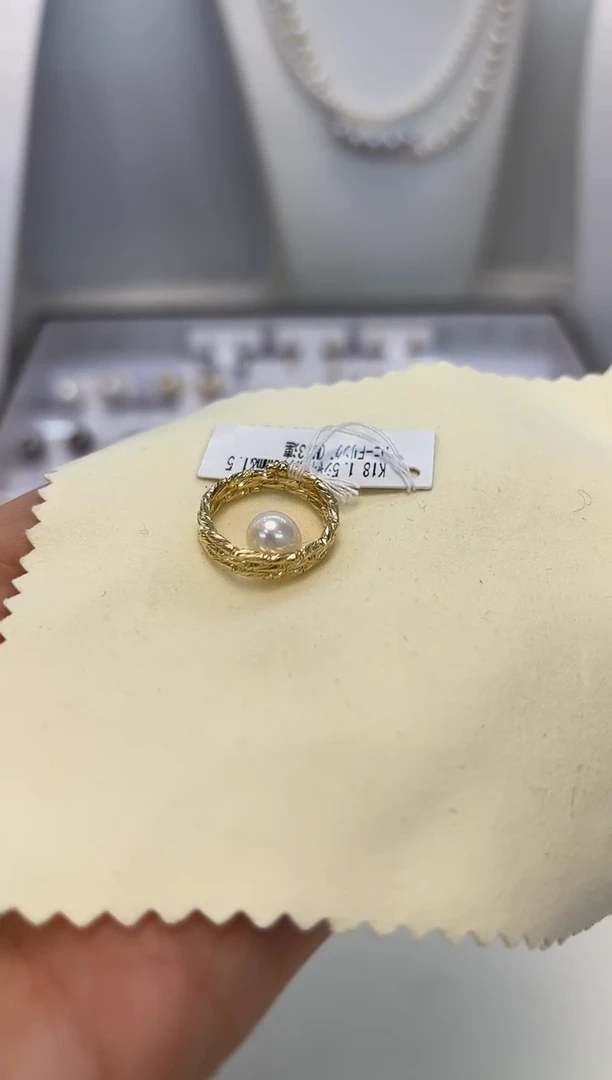 【闪购商品】淡水珍珠戒指18K金镶嵌顾客要求未镶嵌