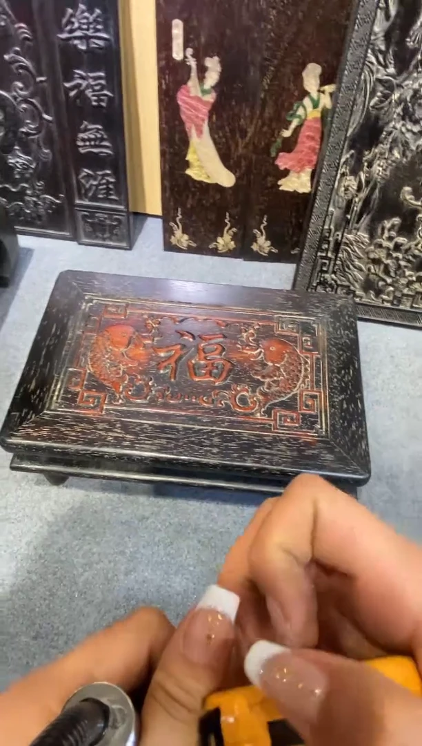 木紫檀拆件雕刻板以直播间实物为准微瑕老物件