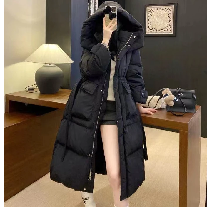 【颖姐百货】羽绒服女长款冬季加厚连帽韩版宽松保暖外套6605