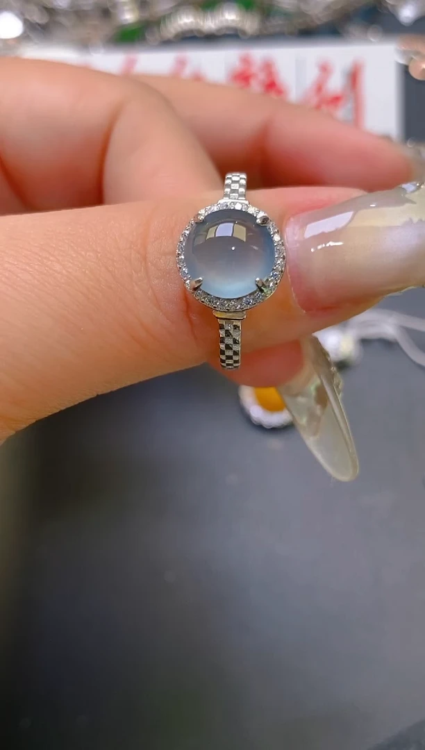 【闪购商品】翡翠耳饰银S925镶嵌天然A货翡翠1