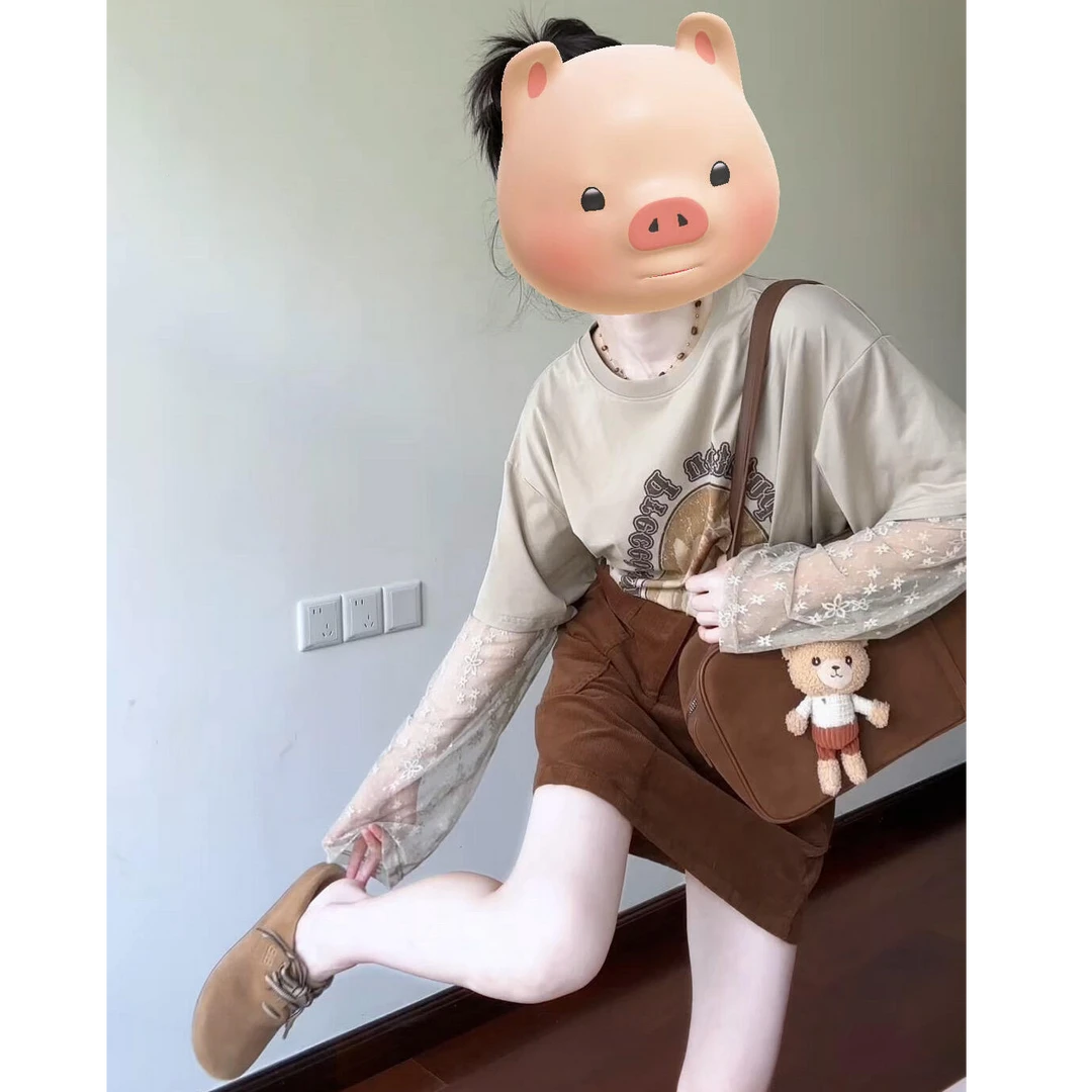 2025早秋一整套时尚百搭宽松休闲甜美复古长袖上衣短裙两件套