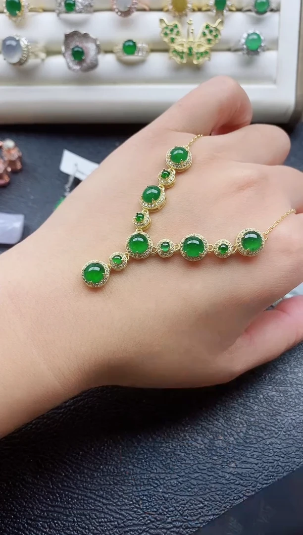 银S925镶嵌戒指翡翠1