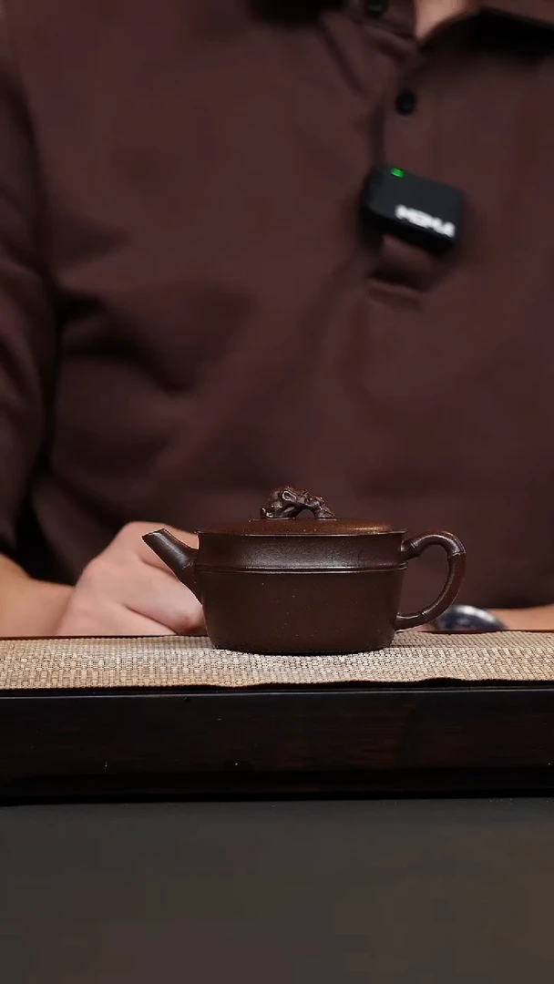 茶壶紫砂紫玉金砂竹节