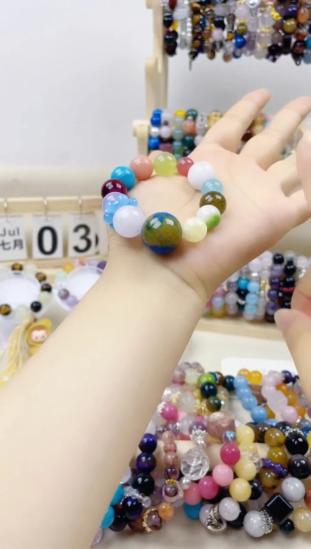 水晶手链银S800镀金镶嵌1221212123