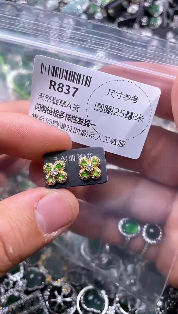 【闪购商品】翡翠颈饰未镶嵌R837耳钉