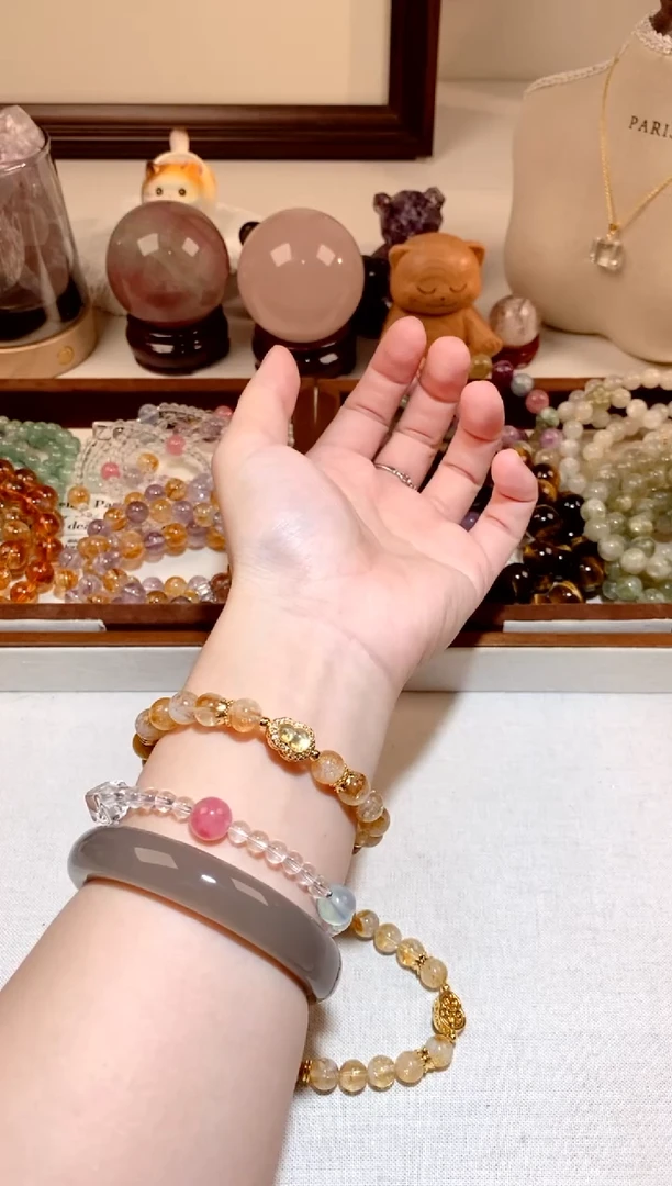 未镶嵌手链水晶黄塔晶葫芦手串