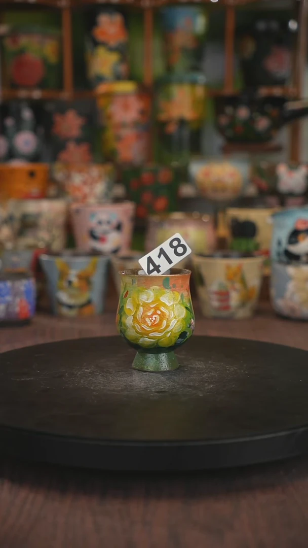 紫砂油画手绘釉下彩418
