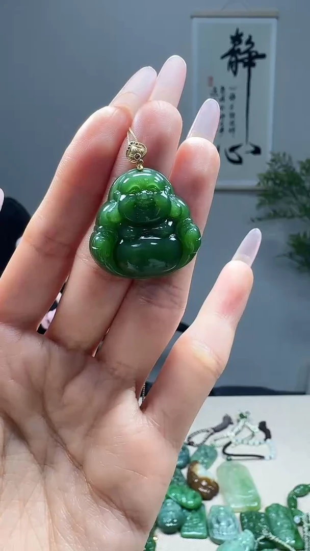 吊坠(不含链)18K金镶嵌和田玉1