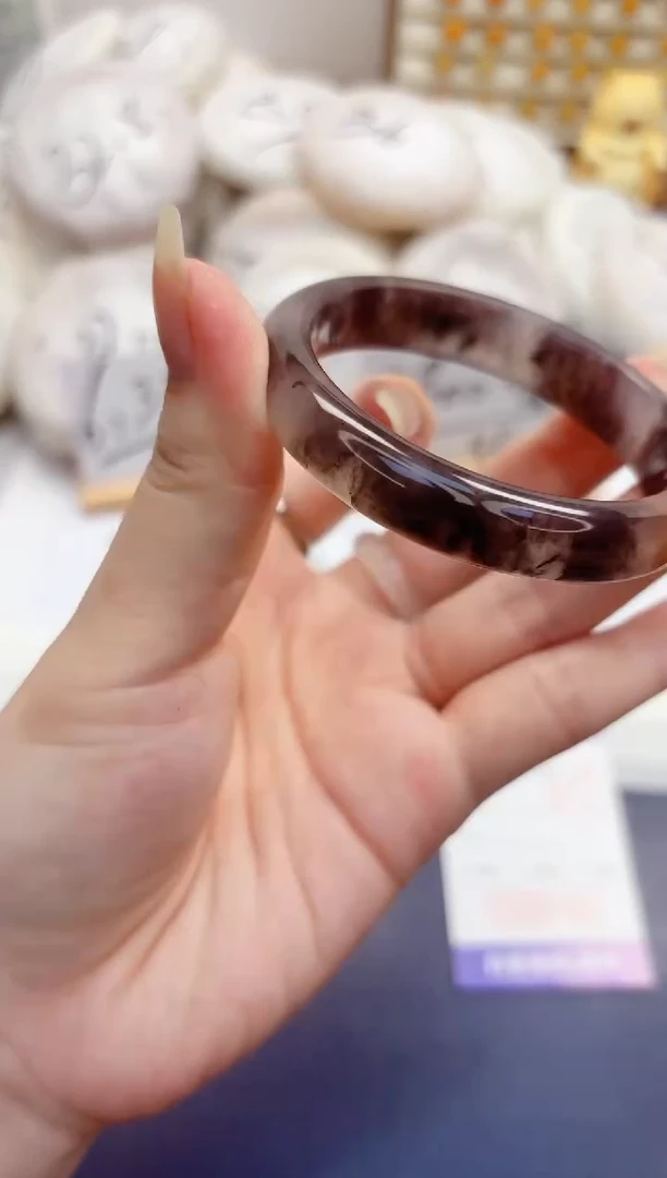 石英质玉手镯未镶嵌500-紫罗兰-圈口52.9