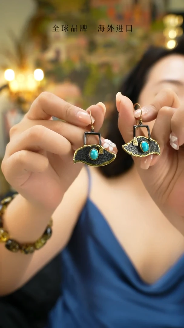 925银无眼睛耳环