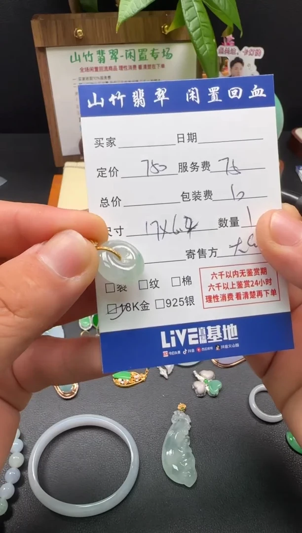 颈饰18K金镶嵌翡翠3002647