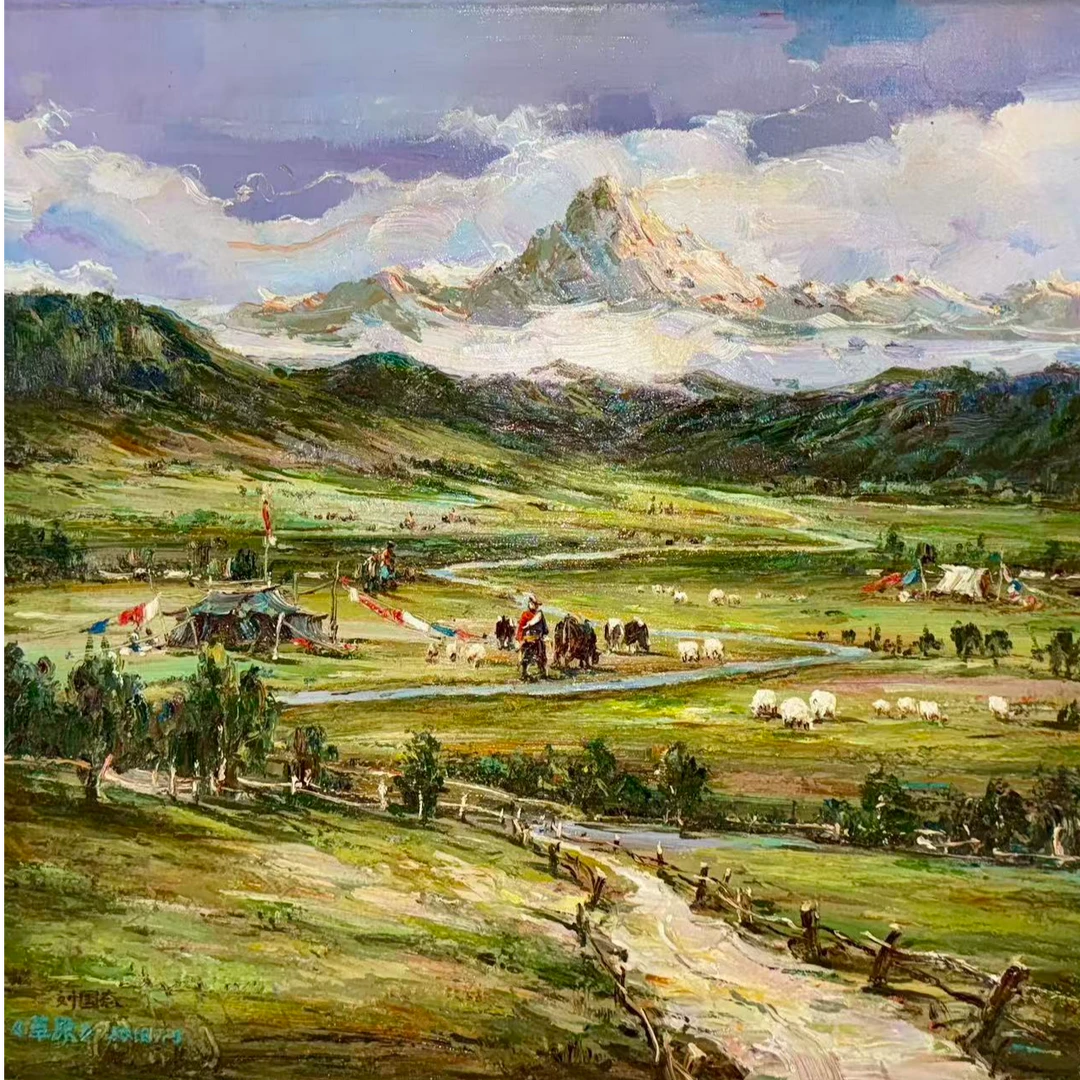 治愈系田园风景装饰画油画适用于客厅卧室