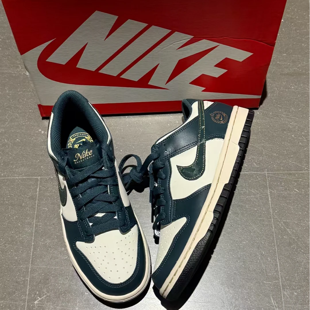 Nike Dunk Low 白黑绿 低帮 复古运动休闲板鞋 官方正品