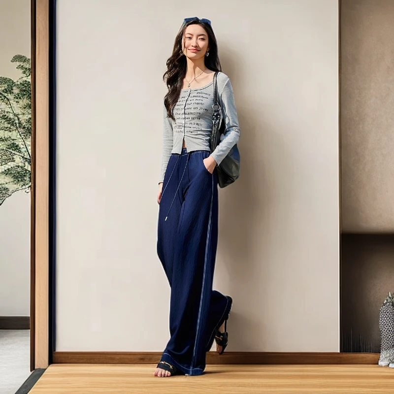 春夏大版型拖地牛仔阔腿裤82759