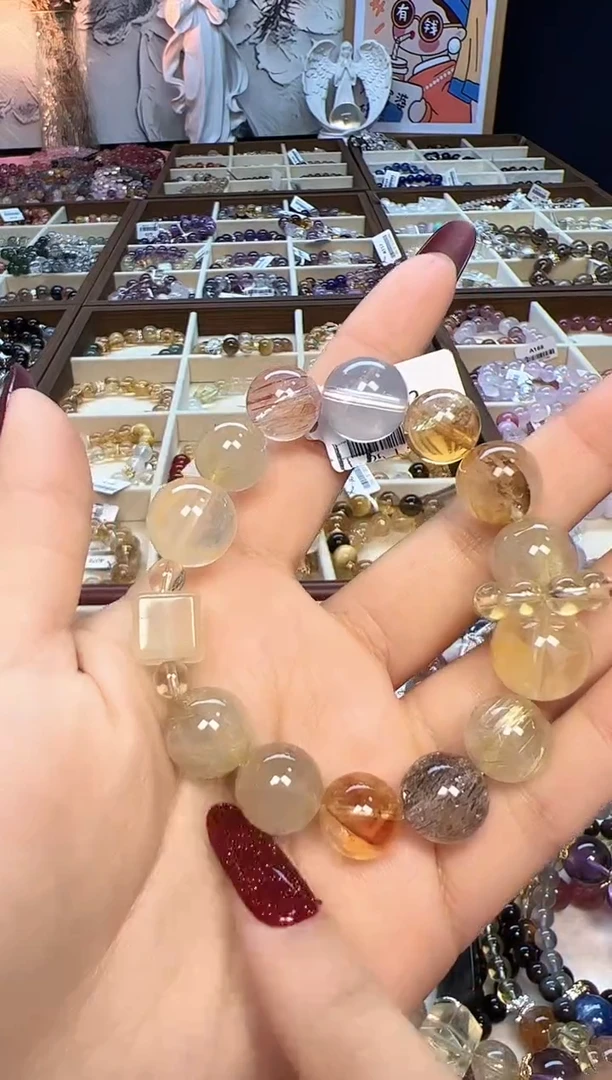 【闪购商品】水晶手链未镶嵌A202 天然金发+黄塔+胶花